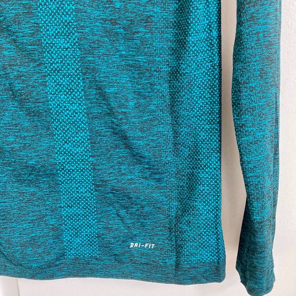 Nike Dri Fit Knit Half Zip running pullover in "Forest Green Heather" S - Picture 3 of 9